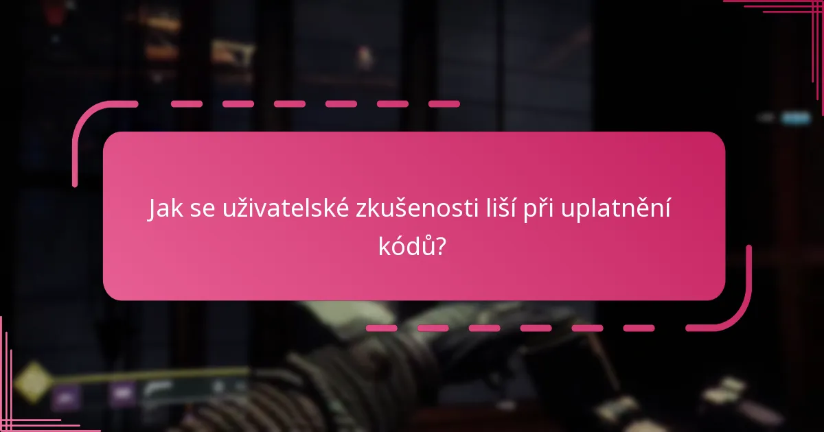 Jaké typy kódů lze uplatnit ve hře Destiny 2?
